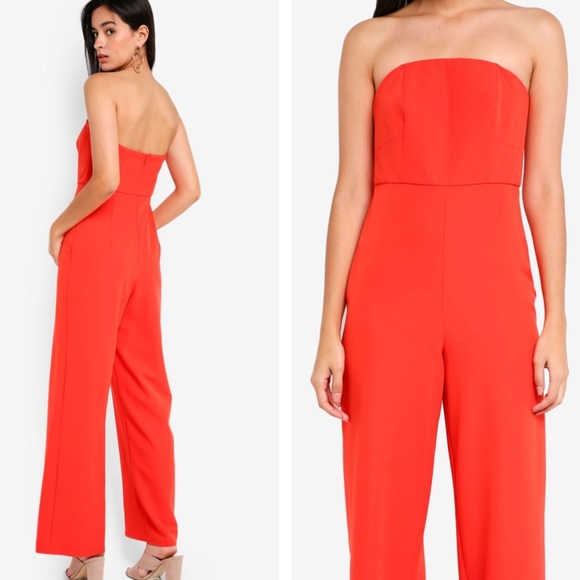 Topshop Pants - NWT Topshop Red Strapless Jumpsuit Size 0